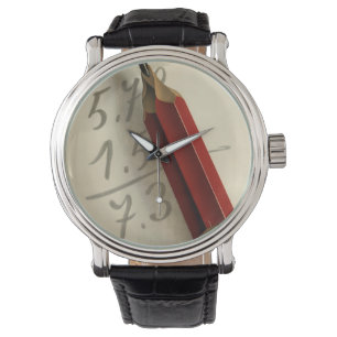 Montre Équation mathématique avec crayon rouge, entrepris