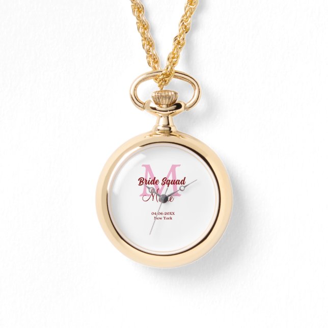 Montre Equipe de mariée ajouter nom monogramme demoiselle (Recto)