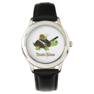 Montre Équipe Tortue et Escargot Mignons Dessin Animé Len