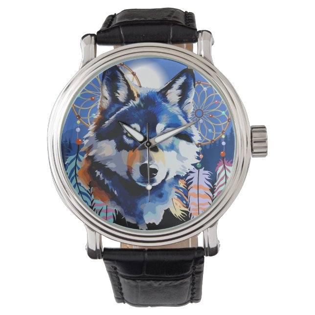 Montre Esprit animal indigène Wolf (devant)