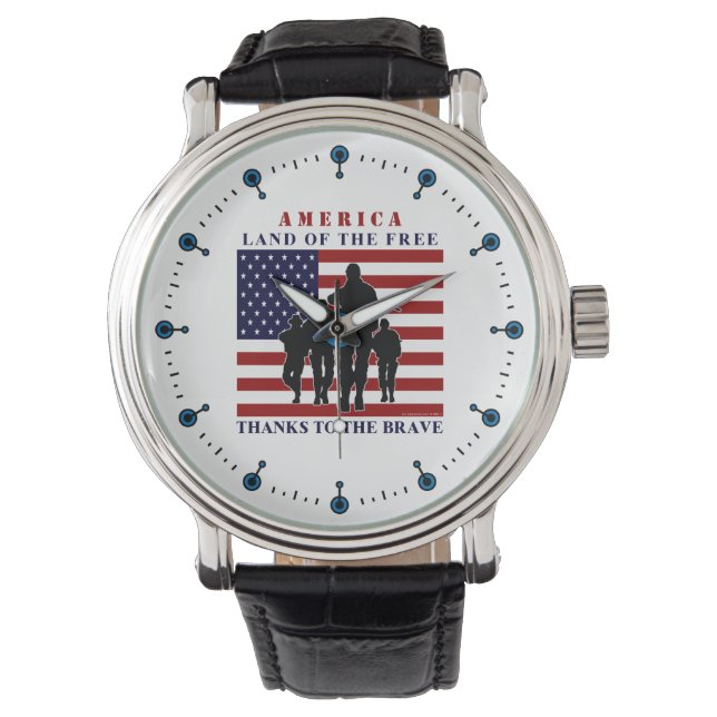 Montre Etats-Unis Drapeau Soldats Terre de surveillance l (devant)