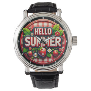 Montre Été Lumineux Fraises Fraîches Festif Saisonnière