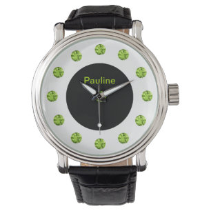 Montre étincelante de Bling de monogramme