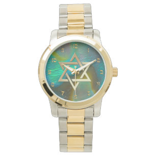 Montre Étoile de David avec l'arrière - plan d'ormeau