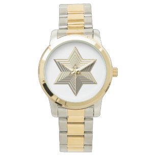 Montre Étoile de David d'or