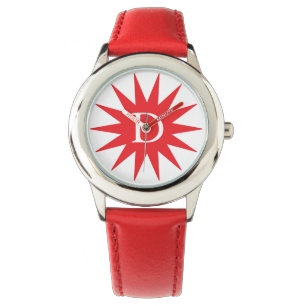 Montre Étoile rouge initiale mignonne et simple