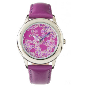 Montre Étoiles, nuances lilas contre magenta
