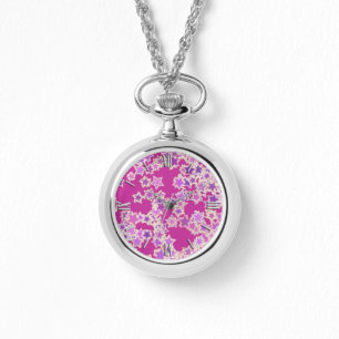 Montre Étoiles, nuances lilas contre magenta