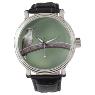 Montre Être petit colibri Vintage bracelet en cuir