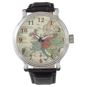 Montre Europe Carte Pays Antique Mondiale