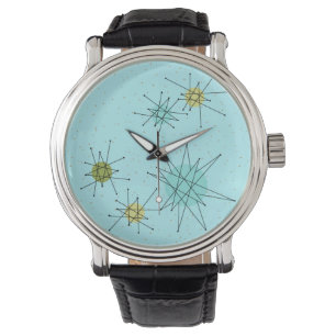 Montre eWatch atomique bleu de Starbursts des oeufs de
