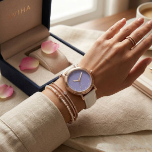 Montre eWatch personnalisée avec initiales violet 