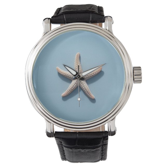 Montre Exotic Starfish with Blue Background (devant)