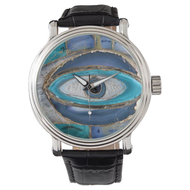 Montre Eye Amulet Agate and gold (devant)