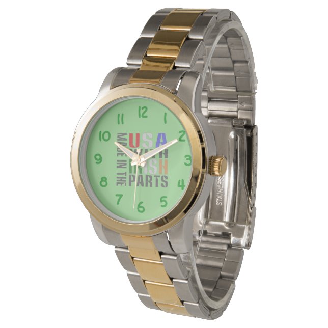 Montre Fabriqué aux États-Unis pièces irlandaises (Incliné)
