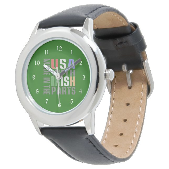 Montre Fabriqué aux États-Unis pièces irlandaises (Incliné)
