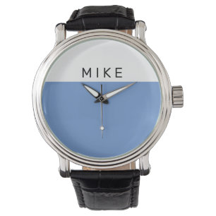 Montre Face blanche et bleue, nom do-it-yourself