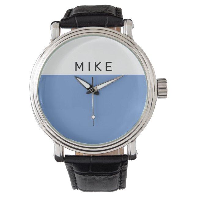 Montre Face blanche et bleue, nom do-it-yourself (devant)