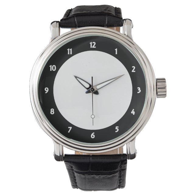 Montre Face noire blanche personnalisée (devant)