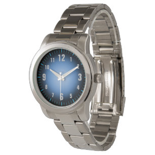Montre Facile de lire - le noir bleu se fanent - la