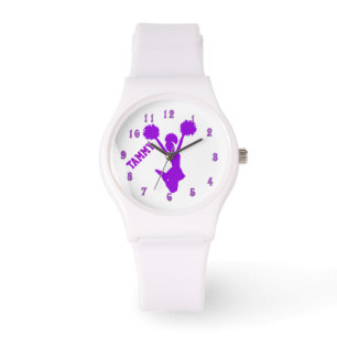 Montre faite sur commande de pom-pom girl pourpre