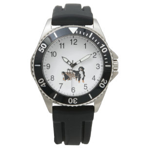 Montre Famille bernoise de chiens de montagne avec Wagon 