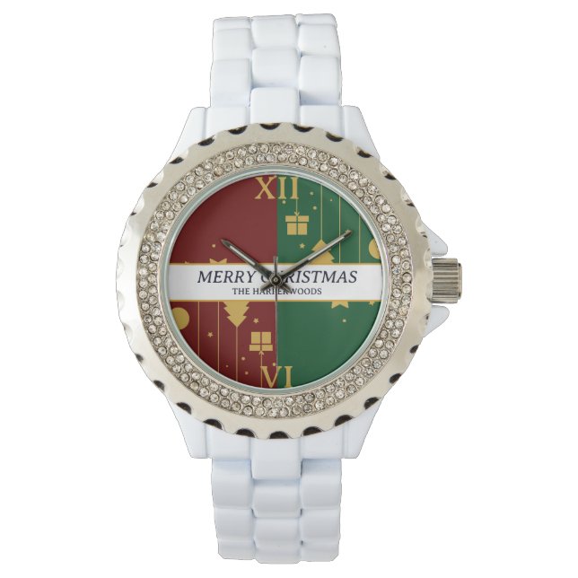 Montre Famille de Noël élégante et moderne (devant)