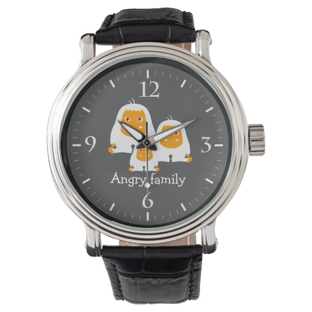 Montre Famille en colère Singes design T-shirt (devant)