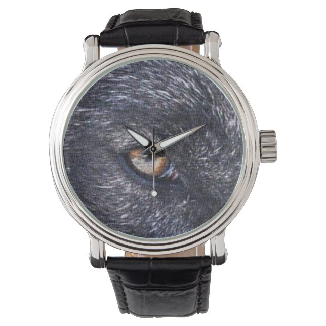 Montre Faune de l'oeil du loup noir (devant)