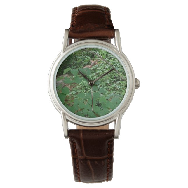 Montre FAWN en Feuilles de coeur vert — (devant)