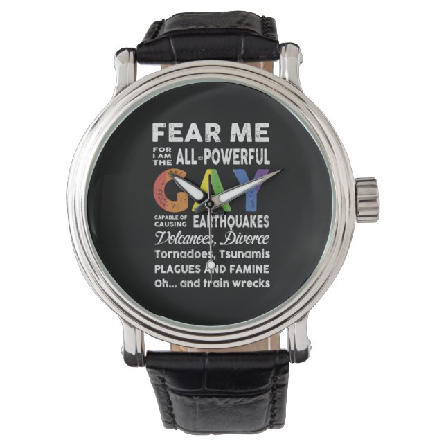 Montre Fear Me I Am Gay lgbt drapeau cadeau lgbt (devant)
