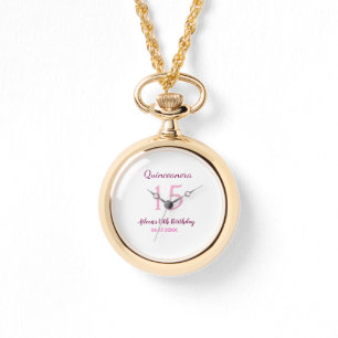 Montre Fée rose 15e anniversaire simple moder quinceanera