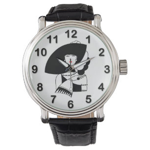 Montre Femme Art Déco au grand chapeau gants RL