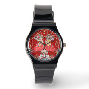 Montre FEMME, CENTAUR FLORAL Rouge Blanc Klimt Motif