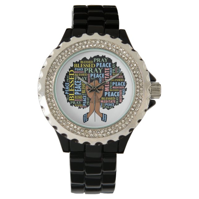 Montre Femme chrétienne noire Melanin Femmes Priez (devant)