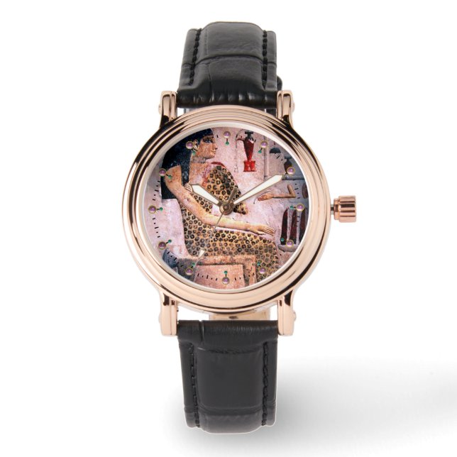MONTRE FEMME ÉLÉGANTE, MODE ET BEAUTÉ DE L'ÉGYPTE ANTIQUE (Recto)
