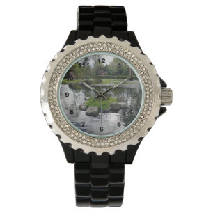 Montre femme en pierre blanche en strass
