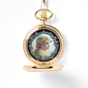 MONTRE FEMME ROMANTIQUE AUX FLEURS DE DIAMONDES ENAMMÈNE 