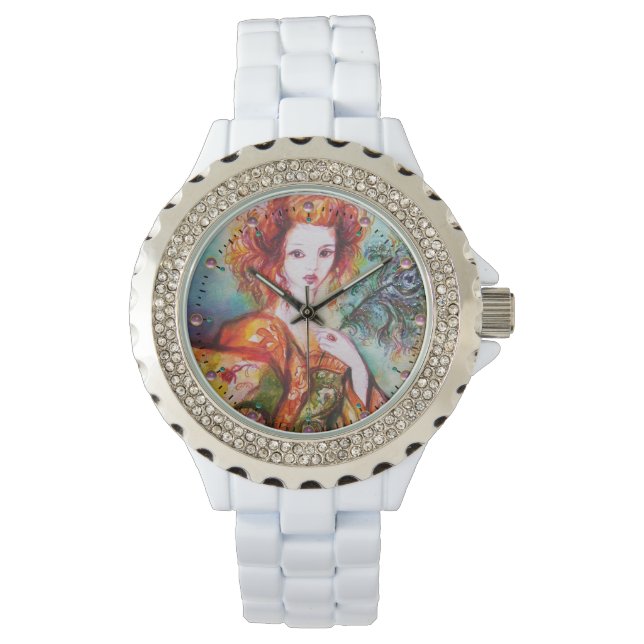 MONTRE FEMME ROMANTIQUE AVEC PEACOCK FEACOCK (devant)