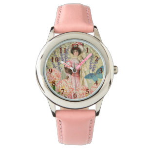 Montre Femme victorienne florale rose Régence