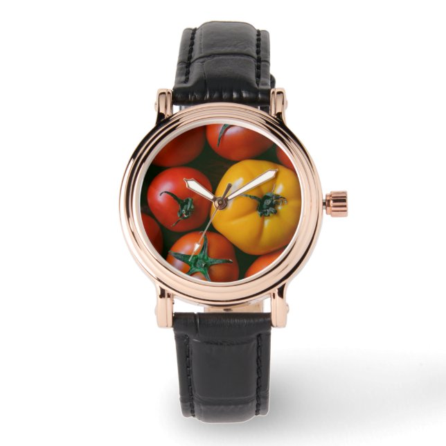Montre Fermes | Tomates rouges et jaunes brillantes (Recto)