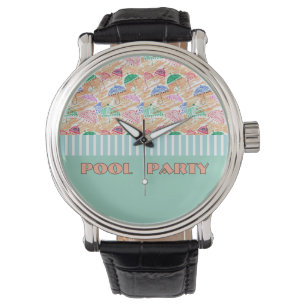 MONTRE FÊTE AU BORD DE LA PISCINE