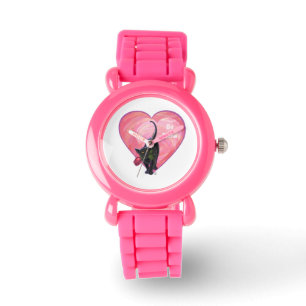 Montre Fête de la Saint-Valentin au chat noir