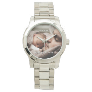 Montre Fête des pères Meilleur père Jamais Nom et phot