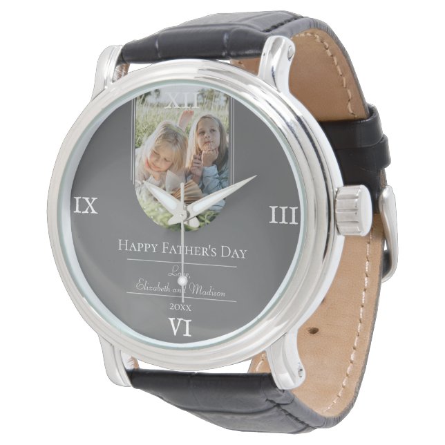 Montre Fête des pères photo Arch moderne | Gris (Incliné)
