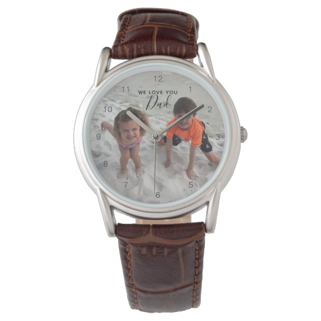 Montre Fête des pères photo papa Enfants moderne (devant)