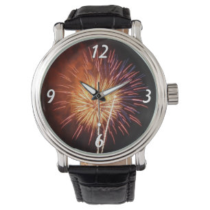 Montre Feu d'artifice rouge, blanc et bleu I Patriotique