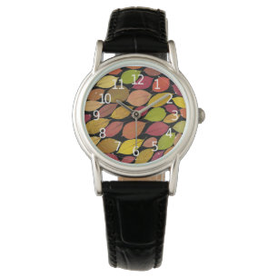 Montre Feuilles d'automne colorées Feuilles de feuillage 