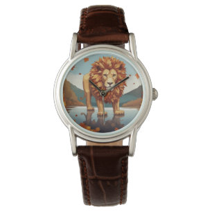 Montre Feuilles d'automne Lion mâle