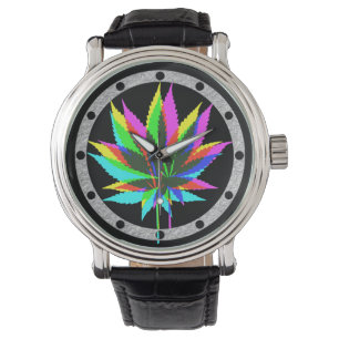 Montre Feuilles Plantes sauvages - couleur néon + vos idé
